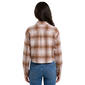 Juniors No Comment Cropped Plaid Flannel Shirt- Pink - image 3