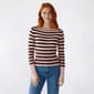 Juniors No Comment Stripe Boat Neck Pullover Cropped Sweater - image 2