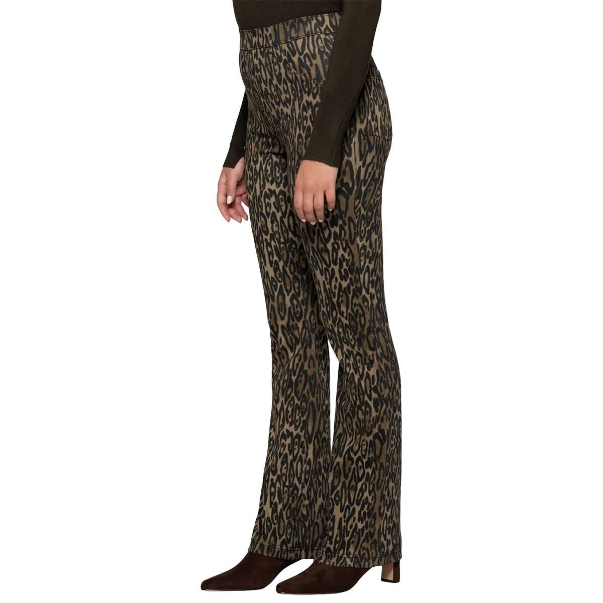 Womens HUE® Leopard Denim Bootcut Leggings