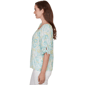 Womens Ruby Rd. Renaissance Romance Watercolor Floral Blouse - image 3