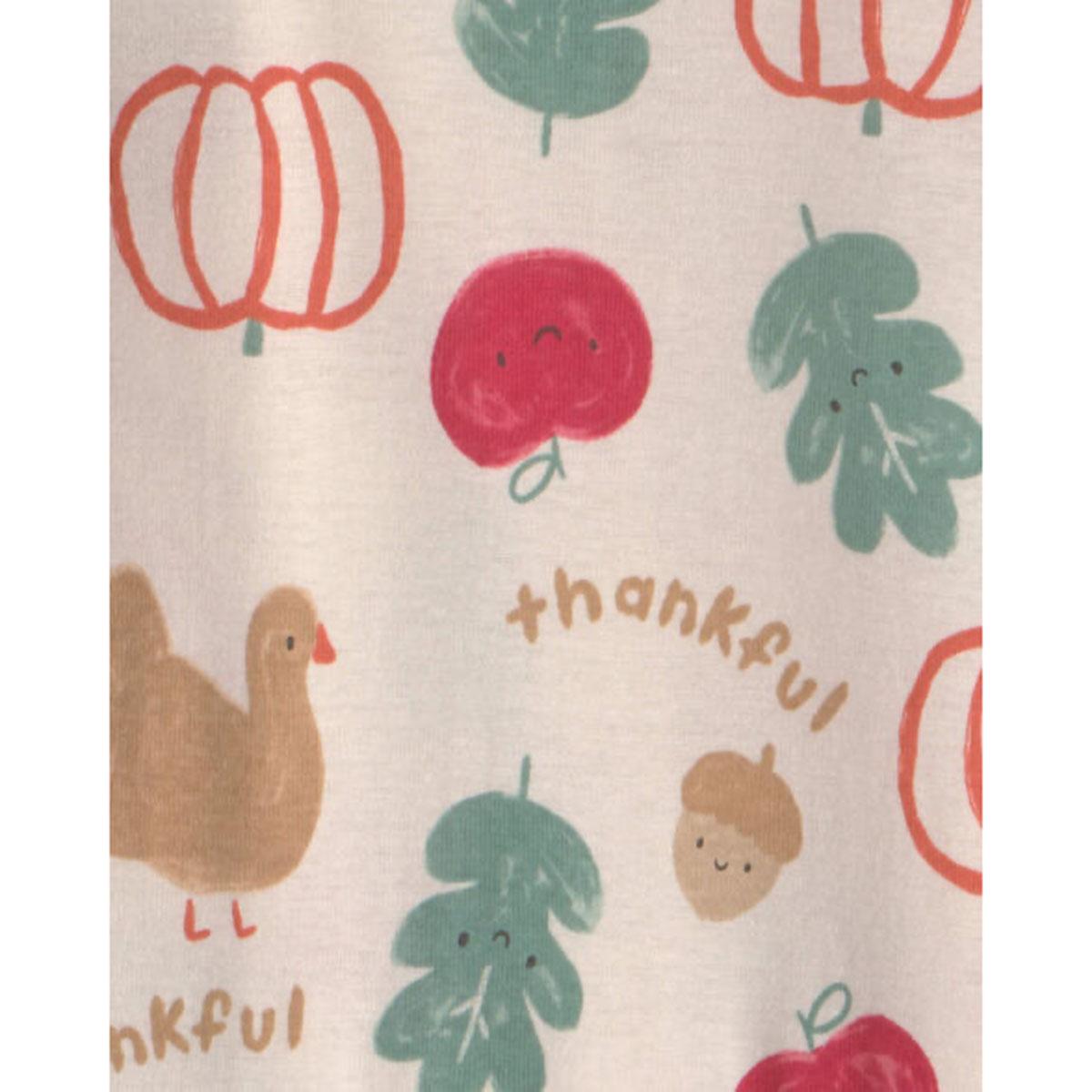 Baby Unisex (12-24M) Carter''s® Thanksgiving 2-Way Zip Pajamas