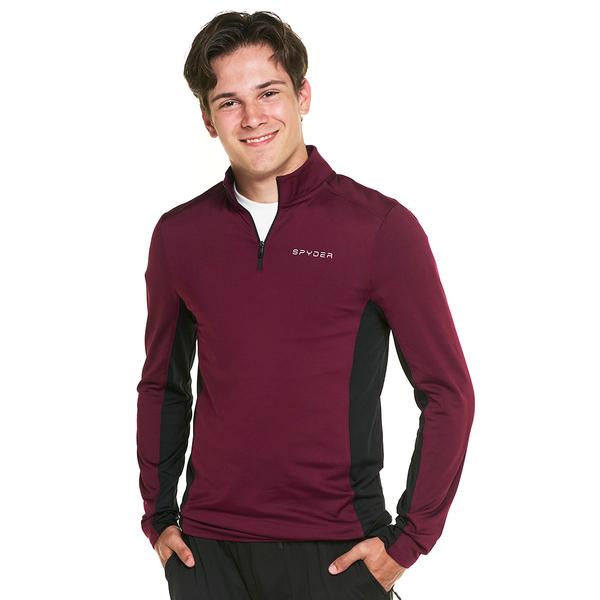 Mens Spyder Long Sleeve 1/4 Zip Color Block Performance Shirt - image 