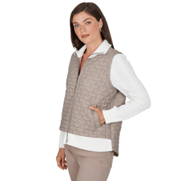 Petite Ruby Rd. Mythical Cable Knit Sleeve Quilted Jacket