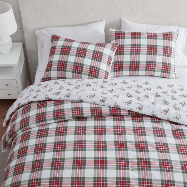 Martha Stewart Yuletide Spruce Plaid Comforter Set