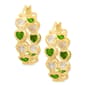 Gianni Argento Lab Emerald Heart Inside Out Hoop Earrings - image 1