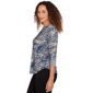 Womens Emaline Key Items 3/4 Sleeve Boat Neck Texture Tee - image 4