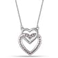 Nova Star® Sterling Silver Created Ruby Twin Heart Pendant - image 3