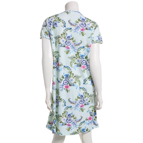 Petite Karen Neuburger Short Sleeve Floral Paisley Nightshirt