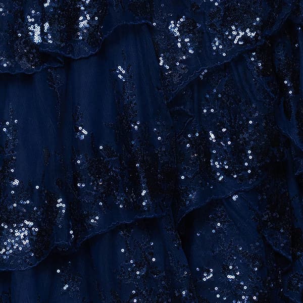 Juniors Blondie Nites Sequin Mesh Tiered A-Line Dress