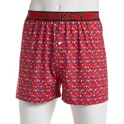 Mens Jockey Microfiber Christmas Lights Boxer Briefs - Red