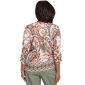 Petite Alfred Dunner Copper Canyon Ruched Sleeve Scroll Blouse - image 2