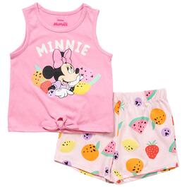 Girls &#40;4-6x&#41; Disney Junior Minnie Fruit Tank Top & Shorts Set
