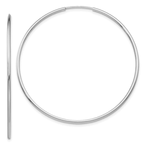 Gold Classics&#40;tm&#41; 14kt. 47mm White Gold Endless Hoop Earrings - image 
