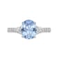 Sterling Silver Ring w/ Created Aquamarine & White Topaz Gemstone - image 4