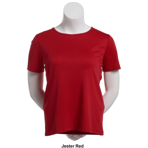 Petite Hasting & Smith Short Sleeve Solid Round Neck Tee