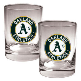MLB Oakland Athletics 2pc. Rocks Glass Set