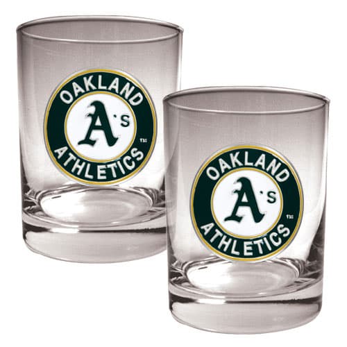 MLB Oakland Athletics 2pc. Rocks Glass Set - image 