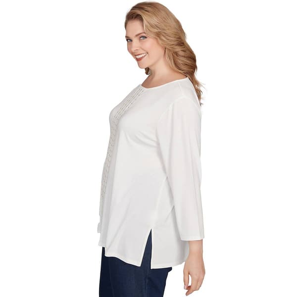 Plus Size Ruby Rd. New Neutrals Embellished Solid Knit Blouse