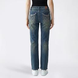 Juniors Gogo Jeans High Rise Rhinestone Pocket Straight Leg Jeans