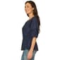 Womens Democracy Elbow Bubble Sleeve Crochet Peplum Blouse - image 3