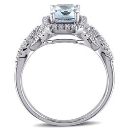 Gemstone Classics&#8482; 10kt. White Gold Aquamarine & Diamond Ring