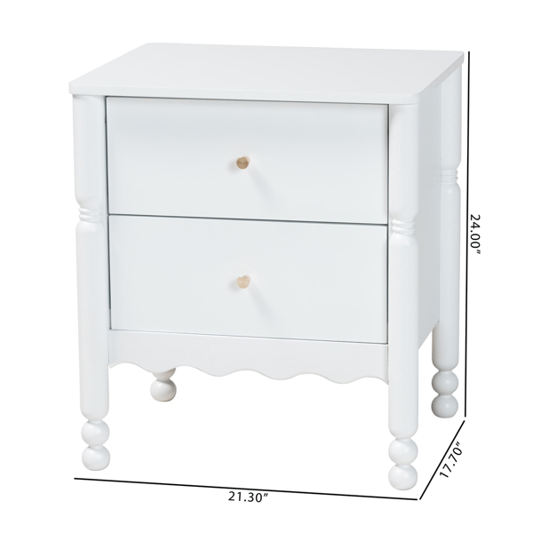 Baxton Studio Hoffman 2-Drawer Nightstand