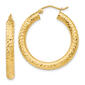 Gold Classics&#40;tm&#41; 14kt. Gold 4mm Diamond Cut Hoop Earrings - image 1