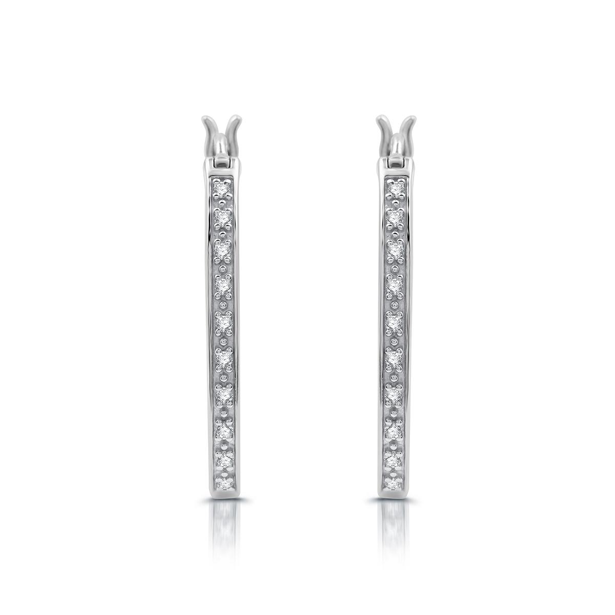 Nova Star® 1/10ctw. Lab Grown Diamond Huggie Hoop Earrings