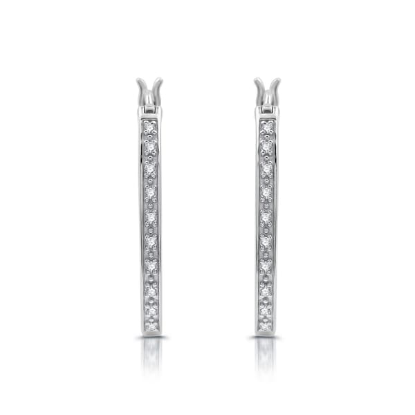 Nova Star&#174; 1/10ctw. Lab Grown Diamond Huggie Hoop Earrings