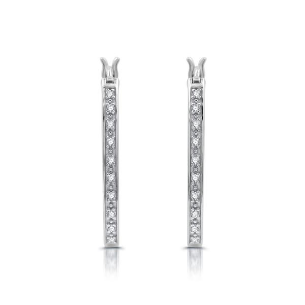 Nova Star&#174; 1/10ctw. Lab Grown Diamond Huggie Hoop Earrings