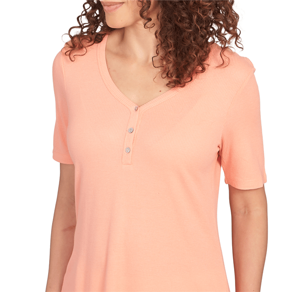 Womens Skye''s The Limit Spring Romance V-Neck Waffle Tee
