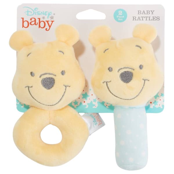 Disney Baby Winnie the Pooh 2pk. Plush Rattle Set - image 