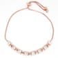 Rose Gold Plated Cubic Zirconia XO Adjustable Bracelet - image 1