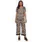 Womens Ruby Rd. Tropical Noir Puff Sleeve Damask Blouse - image 5