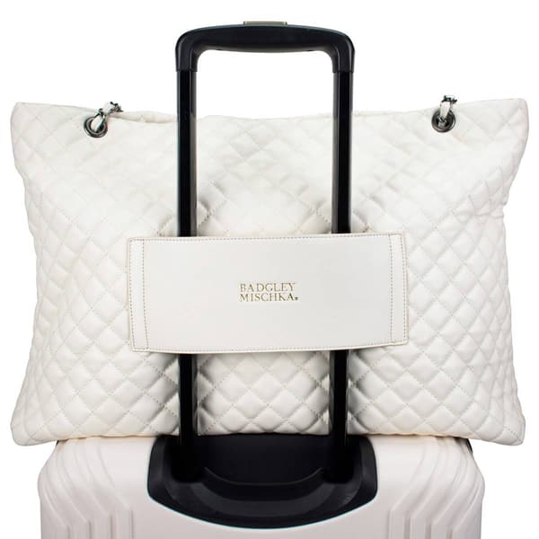 Badgley Mischka Diana XL Leather Tote Weekender Travel Bag