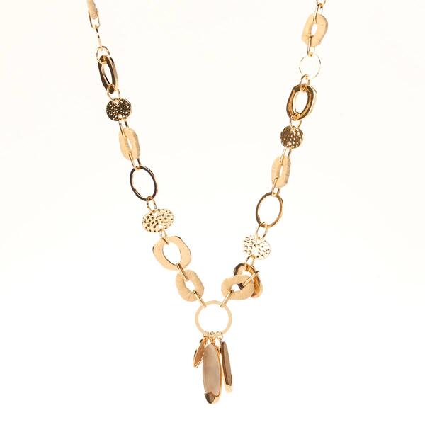 Ashley Cooper&#40;tm&#41; Natural Raffia Cluster Charms Frontal Necklace - image 