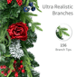 Puleo International 6ft. LED Roses & Pinecoes Adorned Garland - image 5