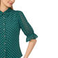 Womens Cece Short Puff Sleeve Geometric Button Front Blouse - image 3