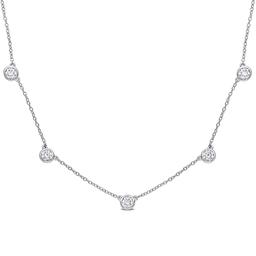Sterling Silver 2 1/4ctw. Dew Moissanite Station Necklace