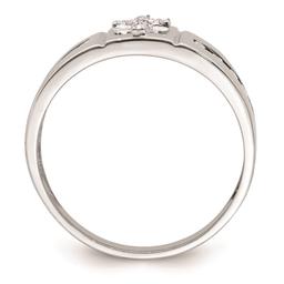 Mens Pure Fire 14kt. White Gold Lab Grown Diamond Cross Ring