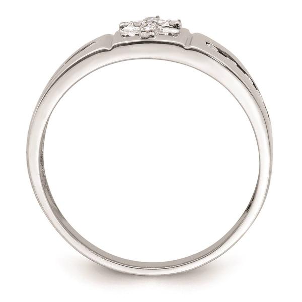 Mens Pure Fire 14kt. White Gold Lab Grown Diamond Cross Ring