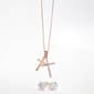 Rose Gold CZ Cross Pendant & Earring Set - image 1