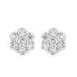 Nova Star&#174; Sterling Silver Lab Grown Diamond Flower Earrings - image 2