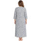 Plus Size Sophia 3/4 Sleeve Floral Lace Trim Henley Nightgown - image 2