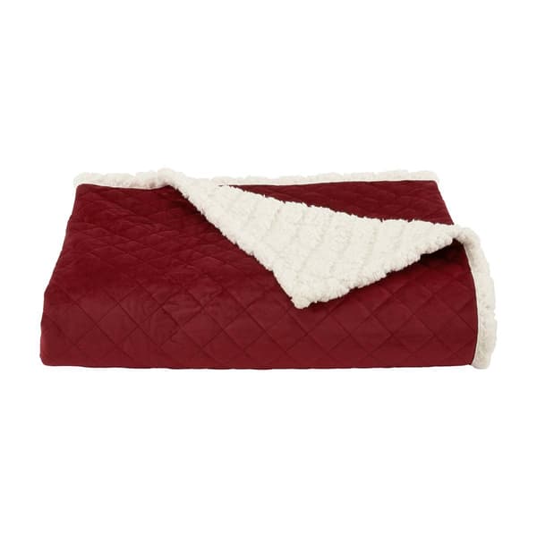 J. Queen New York Casey Sherpa Crimson Quilt Set