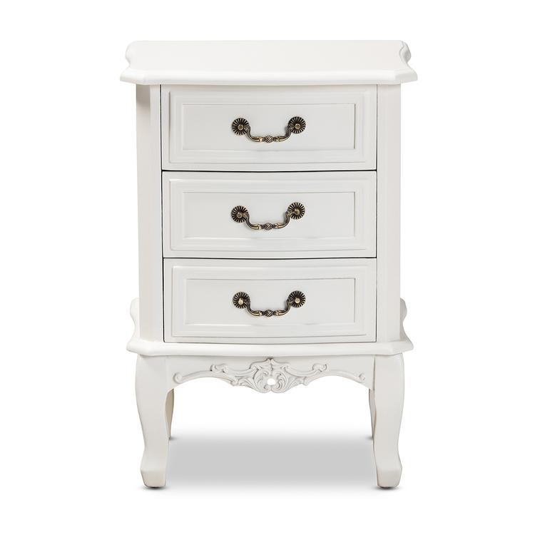 Baxton Studio Gabrielle Traditional French Country 3 Drawer Night