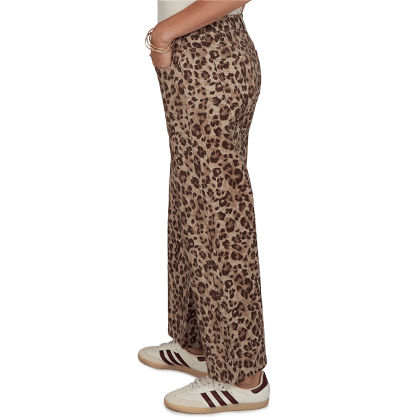 Petite Ruby Rd. Game of Luxe Leopard Wide Leg Jeans