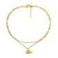 Barefootsies Gold Plated Elephant Diamond Cut Double Chain Anklet - image 1