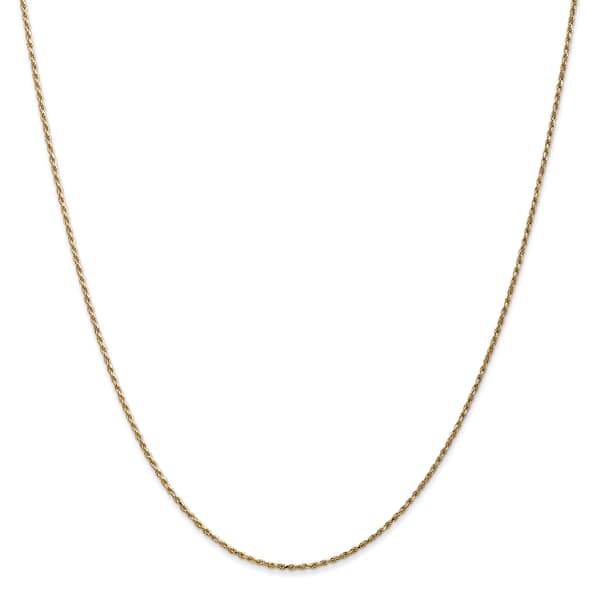 Unisex Gold Classics&#40;tm&#41; 1.15mm. 14k Diamond Cut Rope Chain Necklace - image 