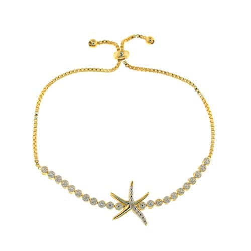 Accents Diamond Accent Starfish Adjustable Bracelet - image 